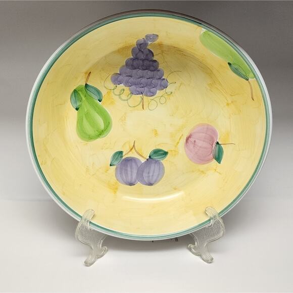 CALECA FRUTTA Hand Painted Italian 17" Fruit Serving Bowl Platter Dinnerware - Picture 3 of 8